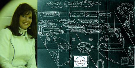 Doris Hatton with Sound and Water Team Court of Life concept drawing