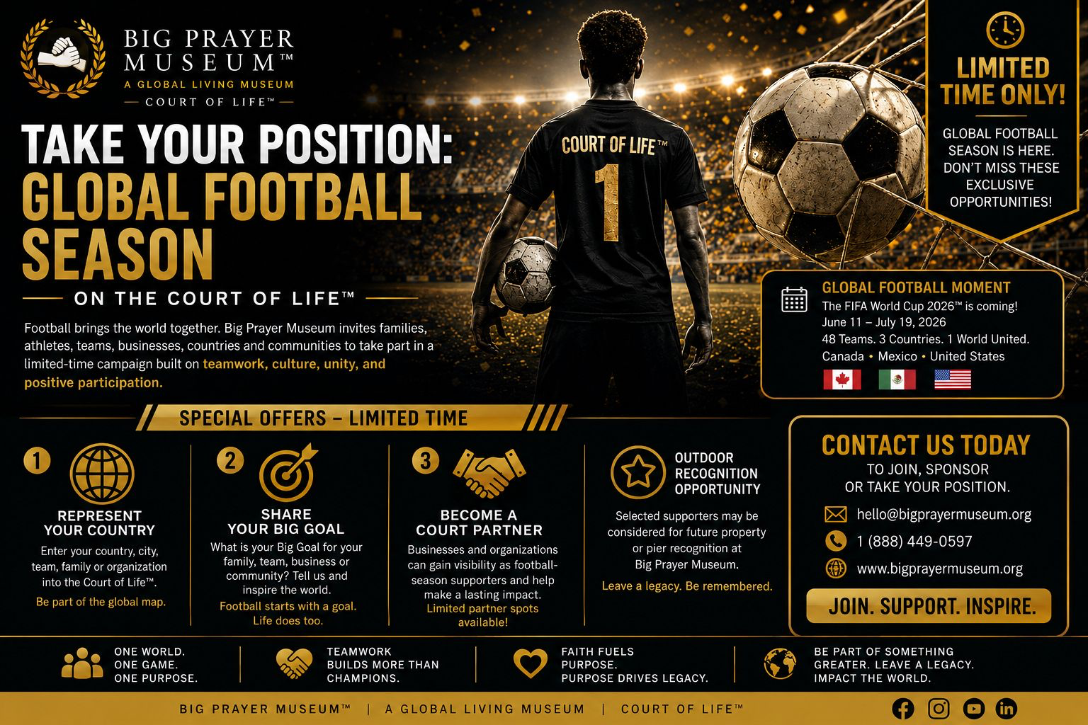Big Prayer Museum Global Football Season campaign banner