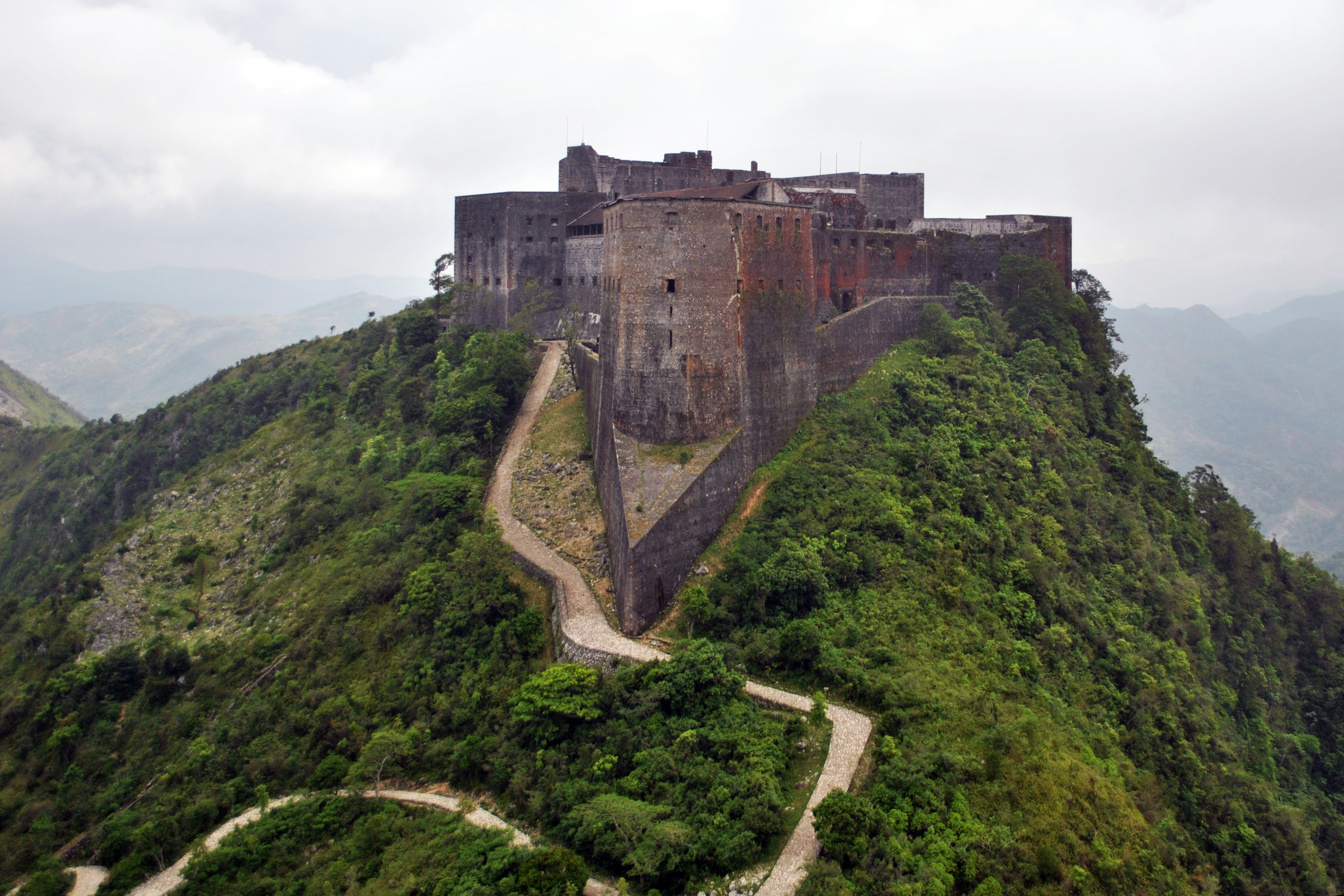 Modern aerial photograph of Citadelle Laferrière in Haiti